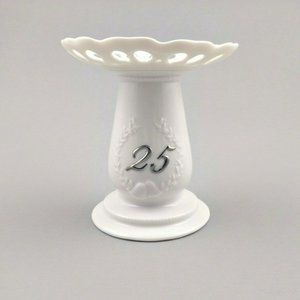 *25th Anniversary Ceramic Pedestal Pillar Candle Holder by Russ (NWT)
